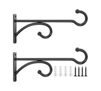 Plant Wall Hanger - 2 Pieces Metal Flower Pot Hooks Holder | Hanging Plant Hooks for Baskets Wind Chimes Bird Feeders Bird Houses Indoor Outdoor Garden Porch Patio Decor Support Bracket