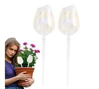 Plant Watering Balls, 2 x Automatic Glass Tips for Indoor and Outdoor Use, Decorative Flower-shaped Self-Water Inserts, Watering Insert Device for Garden Pots, and Indoor Planting