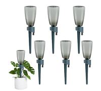 Plant Watering Devices 6Pcs Plant Waterer with 6Pcs 500ml Bottles Automatic Drip Irrigation Kits with Slow Release Control Valve for Plants Self Watering Spikes Plant Watering Spikes Blue