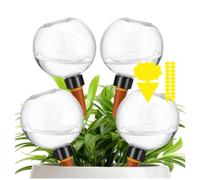 Plant Watering Globes 4PCS Large Watering Balls Stakes Self Watering Feeding System Automatic Waterers Aqua Ball Drip Feeders Ideal Watering Bulbs for Planters with 12PCS Sticky Insect Traps