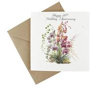 Plantable 40th Anniversary Orchids Card - Floral Eco-Friendly Wildflower Seeded Greeting Card - Ruby Wedding Anniversary Milestone