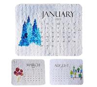 Plantable Calendar 2025 | Seed Calendar 2025 | Eco-Friendly Recycled Seed Paper Desk Calendar | Plantable 12 Months Calendar | Degradable Germination Seeds Paper Calendar