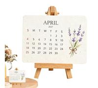 Plantable Calendar 2027 with Stand Seed Paper Desk Planner | Plantable seed paper calendar 2027 with stand, monthly desk planner, meadow flower growing set for home