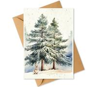 Plantable Christmas Cards - 5 Different Woodland Animal Designs | Eco-Friendly Wildflower Seed Paper Cards with Envelopes | Sustainable Holiday Greeting Cards (Blank Rabbit Design)