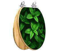 Plantable Elongated Wooden Toilet Seat, Mint (Mentha) Growing, Slow Quiet Close Lid, Quick-Release Hinges, Cover Bumpers, Easy Install Clean