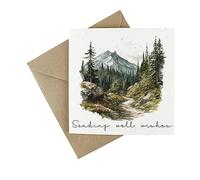 Plantable Get Well Soon Card - Eco-Friendly Wildflower Seeded Greeting Card - Sending Well Wishes Mountain Landscape