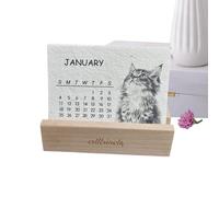 Plantable Love Seed Calendar 2026 Cat Themed Growing Calendar, Plantable Seed Paper Desk Calendars 2026 12 Months Eco-Friendly Seeds Desktop Calendars For Gardening, Green Living, Home Decor
