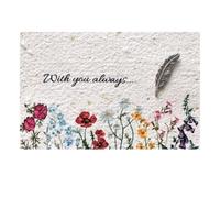 Plantable Memorial Gift Card & Pin, Forget Me Not Seeds On Sympathy Card, Bereavement Card, Funeral Favours, Wildflower Seeds, Sorry For Your Loss Gifts. (Feather Pin & Card)
