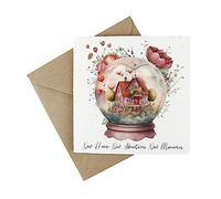 Plantable New House Wildflower Card - Eco-Friendly Seeded Congratulations On Moving Greeting Card - Floral Snowglobe New Home New Adventures New Memories