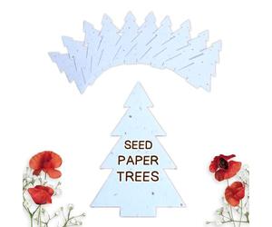 Plantable Seed Paper Trees - Handmade Seeded Paper Shapes for Gift Tags, Christmas Cards or Party Bags - Recycled Card Seed Bombs with Bee Friendly Flower Seeds - Greenili (50)