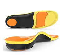 Plantar Fasciitis Insoles, High Arch Support, Gel Cushion, Relief for Flat Feet, Orthotic Insoles, Ideal for Work Boots (Orange, Men 45-47 | Women 47-48 cm)