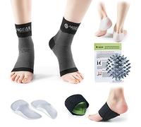 Plantar Fasciitis Pain Relief Kit-9pcs-Compression Socks, Silicone Heel Cups, Gel Inserts, Cushioned Arch Supports & Spiky Massage Ball-Fast Heel & Arch Pain Relief, Strong Ankle & Arch Support
