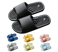 Plantar Fasciitis Shoes Acupressure Slippers Sandals for Men Women Indoor Reflexology Foot Massager Relieves Arthritis Neuropathy Pain Relaxation Gift for Mum Dad, Black - A, 7