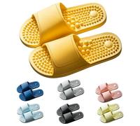 Plantar Fasciitis Shoes Acupressure Slippers Sandals for Men Women Indoor Reflexology Foot Massager Relieves Arthritis Neuropathy Pain Relaxation Gift for Mum Dad, Yellow-A, 7
