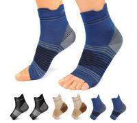Plantar Fasciitis Sock (6 Pairs) for Men and Women, Compression Foot Sleeves with Arch and Ankle Support (Black, Nude, Navy, Medium)