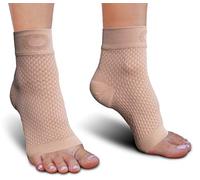 Plantar Fasciitis Sock with Arch Support for Men & Women - BEST Ankle Compression Socks for Foot and Heel Pain Relief - Better than Night Splint Brace, Orthotics, Inserts, Insoles (XXL, Beige/Nude)