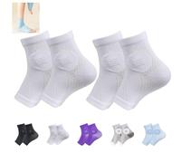 Plantar Fasciitis Socks, Fine Compress Foot Sleeves, Ankle Compression Sleeve, Toeless Compression Socks with Foot/Arch Support for Foot Swelling & Pain Relief(Color:2 pcs White,Size:S)