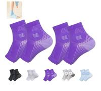 Plantar Fasciitis Socks, Fine Compress Foot Sleeves, Ankle Compression Sleeve, Toeless Compression Socks with Foot/Arch Support for Foot Swelling & Pain Relief(Color:2 pcs Purple,Size:L)
