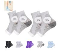 Plantar Fasciitis Socks, Fine Compress Foot Sleeves, Ankle Compression Sleeve, Toeless Compression Socks with Foot/Arch Support for Foot Swelling & Pain Relief(Color:2 pcs Gray,Size:S)