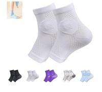Plantar Fasciitis Socks, Fine Compress Foot Sleeves, Ankle Compression Sleeve, Toeless Compression Socks with Foot/Arch Support for Foot Swelling & Pain Relief(Color:White,Size:S)