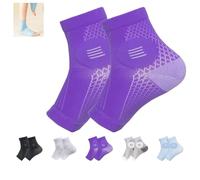 Plantar Fasciitis Socks, Fine Compress Foot Sleeves, Ankle Compression Sleeve, Toeless Compression Socks with Foot/Arch Support for Foot Swelling & Pain Relief(Color:Purple,Size:XL)