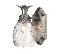 Plantation 1 Light Outdoor Dome Wall Light Polished Nickel IP44 G9 Netlighting Grey One Size