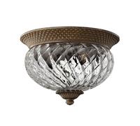 Elstead Lighting Elstead Hinkley Plantation 2 Light Flush Ceiling Fitting in Pearl Bronze