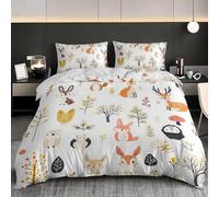 Plantation Animals Single Duvet Cover Set Cute Cartoons Bedding 155x200 3D Soft Comfort Microfiber Quilt Cover with Zipper Closure and 2 Pillowcases for Kids Teenager A.3012