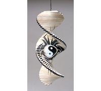 Plantation Designs Unusual Wind Twister Natural Tribal Spiral Yin Yang wind spinner Mobile 40cm