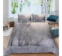 Plantation Double Duvet Cover Sets Snow Scenery Bedding Set 3D Print Quilt Cover 200x200 cm Soft Microfiber Lightweight with Zipper Closure and 2 Pillowcases d-406