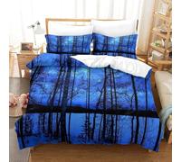 Plantation Trees King Size Duvet Cover Sets Blue Bedding Set 3D Print Soft Microfiber Quilt Covers 230x220 cm with Zipper Closure and 2 Pillowcases 50x75 cm for Adults H.137