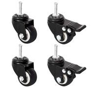 Planter 4x Iron Wheels Black 8x3.5x8cm Plant Pot Castors Set 8 cm