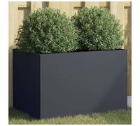 Planter Anthracite 62x40x39cm Galvanised Steel Raised Garden Bed Modern Outdoor