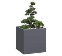Planter Anthracite 80x80x80 cm Cold-Rolled Steel Raised Garden Bed Box w/drain.