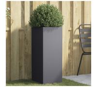 Planter Anthracite Galvanised Steel 32x29x75 cm Raised Garden Flower Box Outdoor