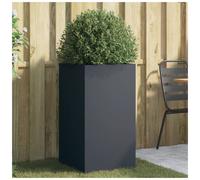Planter Anthracite Galvanised Steel 42 x 38 x 75 cm Raised Garden Bed for Patio