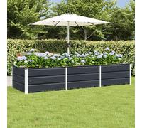 Planter Anthracite Steel 240x80x45 cm Outdoor Indoor Rectangular Metal Slim Rail