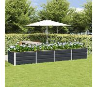 Planter Anthracite Steel 320x80x45 cm Large Outdoor Indoor Modern Trough Durable