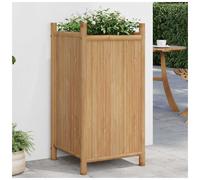 Planter Bamboo Raised Garden Bed Natural 40x40x80cm Elevated Flower Box Outdoor