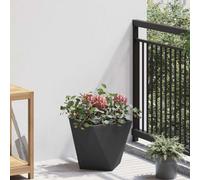 Planter, Black, 30 x 30 x 30 cm, Robust Outdoor Garden Planter, Made of Steel, Modern Design for Patio, Rectangular Raised Bed, Durable Metal Flower Pot