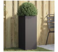 Planter Black 32x29x75cm Galvanised Steel Tall Outdoor Raised Bed ModernDecorBox