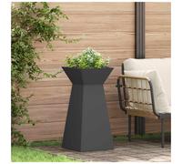 Planter Black 35x35x73cm Outdoor Pillar Elevated Modern Durable Garden Accent XL