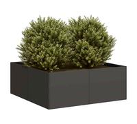 Planter Black 80x80x30 cm Cold-Rolled Steel Raised Garden Bed Large Open Bottom