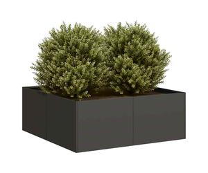 Planter Black 80x80x30 cm Cold-Rolled Steel Raised Garden Bed Large Open Bottom