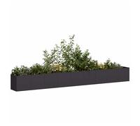 Planter Black Cold-Rolled Steel 360x40x40 cm Raised Garden Bed Long Weatherproof