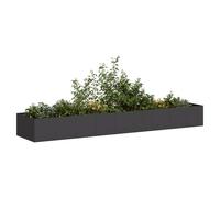 Planter Black Cold-Rolled Steel Raised Bed 360x80x40 cm Outdoor Garden ExtraDeep