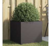 Planter Black Cold-Rolled Steel Raised Garden Bed 49x47x46 cm Sturdy Decorative