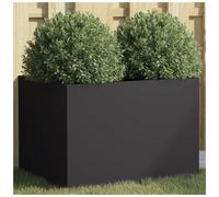 vidaXL Cold-Rolled Steel Planter - Black Rectangular Garden Planter/Flower Box 62x47x46cm for Patio, Balcony, Outdoor Decor