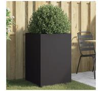 Planter Black Galvanised Steel Raised Garden Bed 52x48x75 cm Outdoor Patio Box