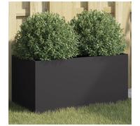 Planter Black Galvanised Steel Raised Garden Bed 62x30x29 cm Urban